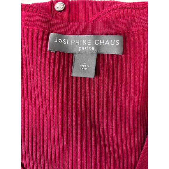 Josephine Chaus Womens Button Down Ribbed Silk Blend Sweater Cardigan, size LP - Picture 6 of 10